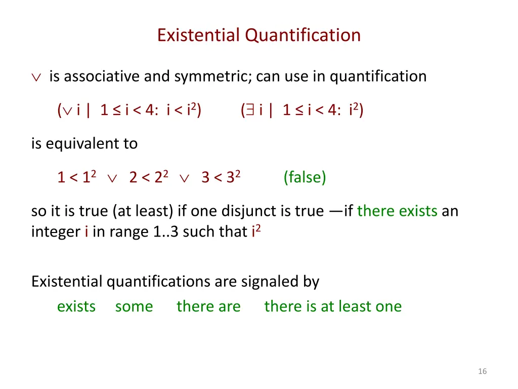 existential quantification