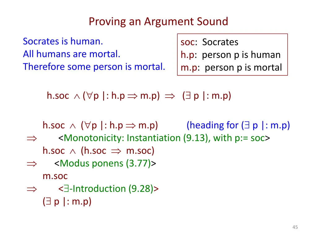 proving an argument sound