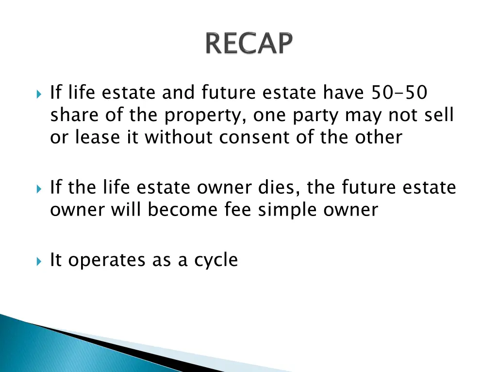 if life estate and future estate have 50 50 share