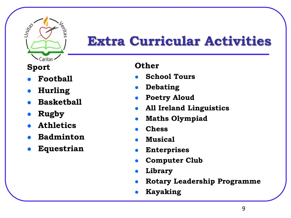 extra curricular activities