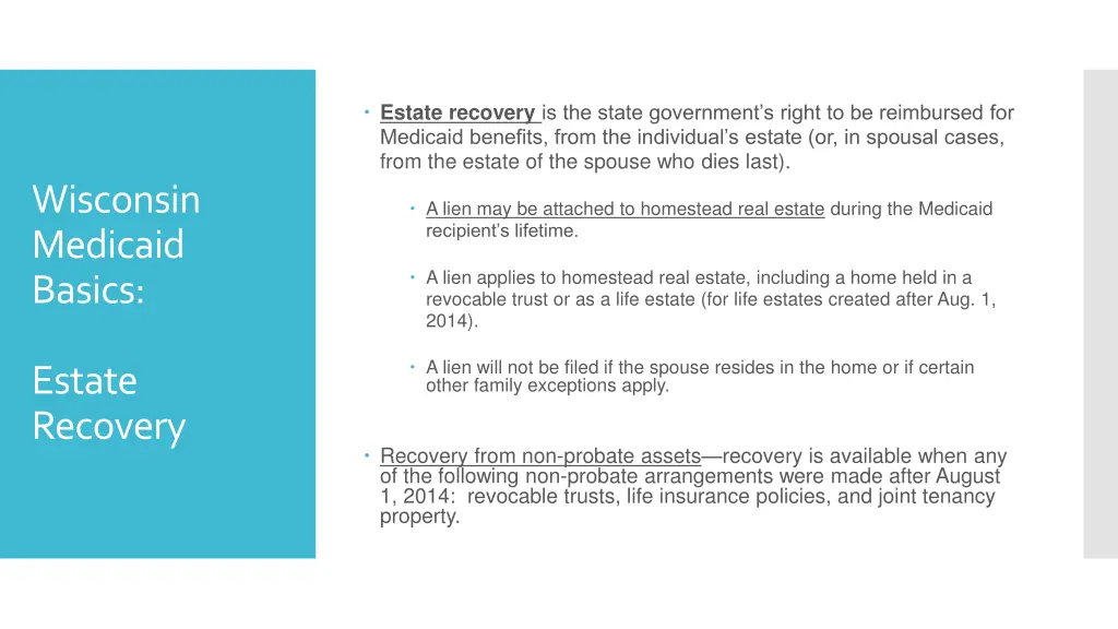 estate recovery is the state government s right