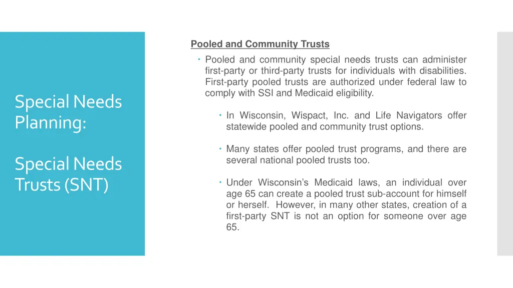 pooled and community trusts pooled and community