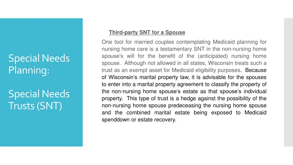 third party snt for a spouse