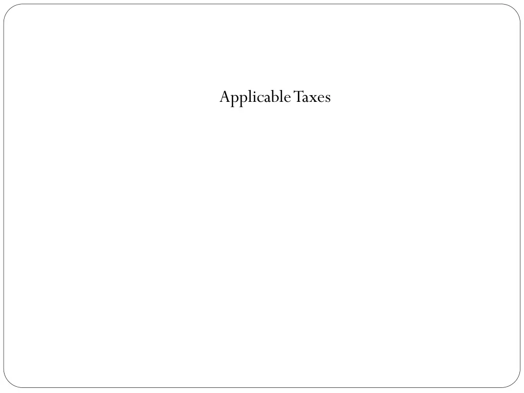 applicable taxes
