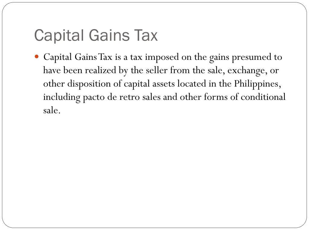 capital gains tax
