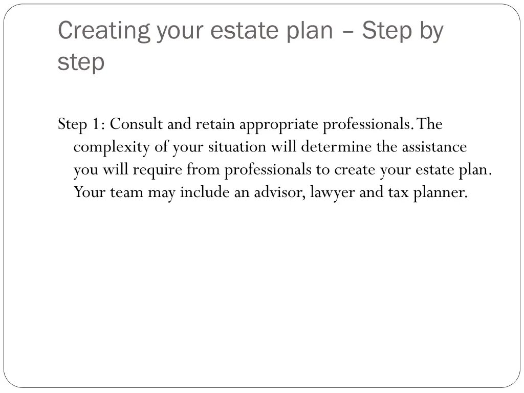 creating your estate plan step by step