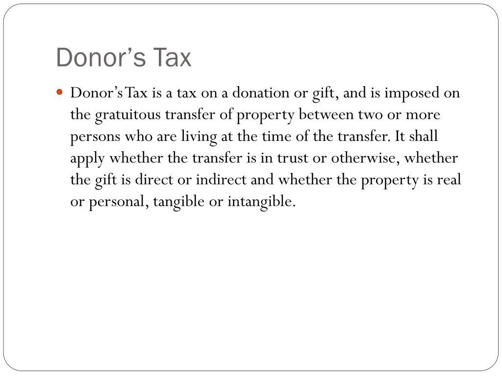 donor s tax