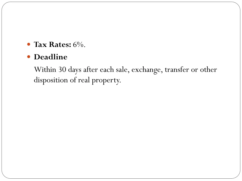 tax rates 6 deadline within 30 days after each