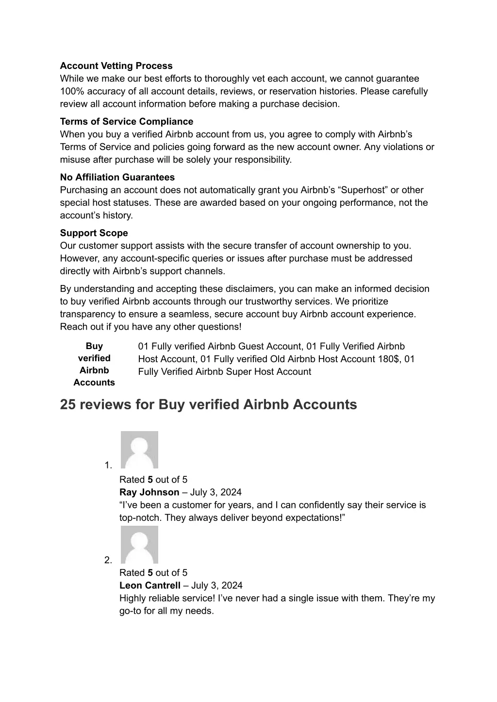 account vetting process while we make our best