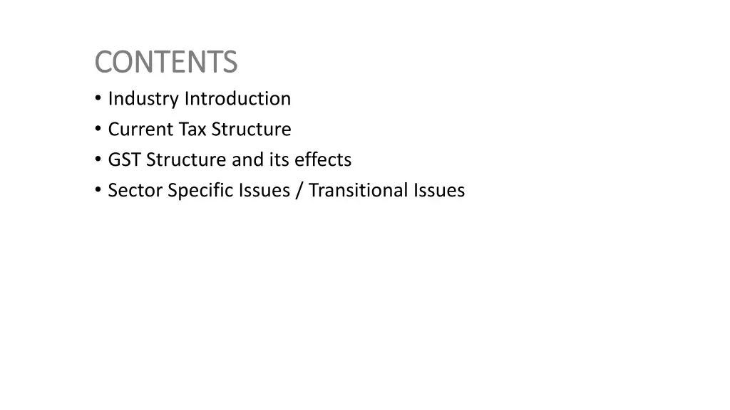 contents contents industry introduction current