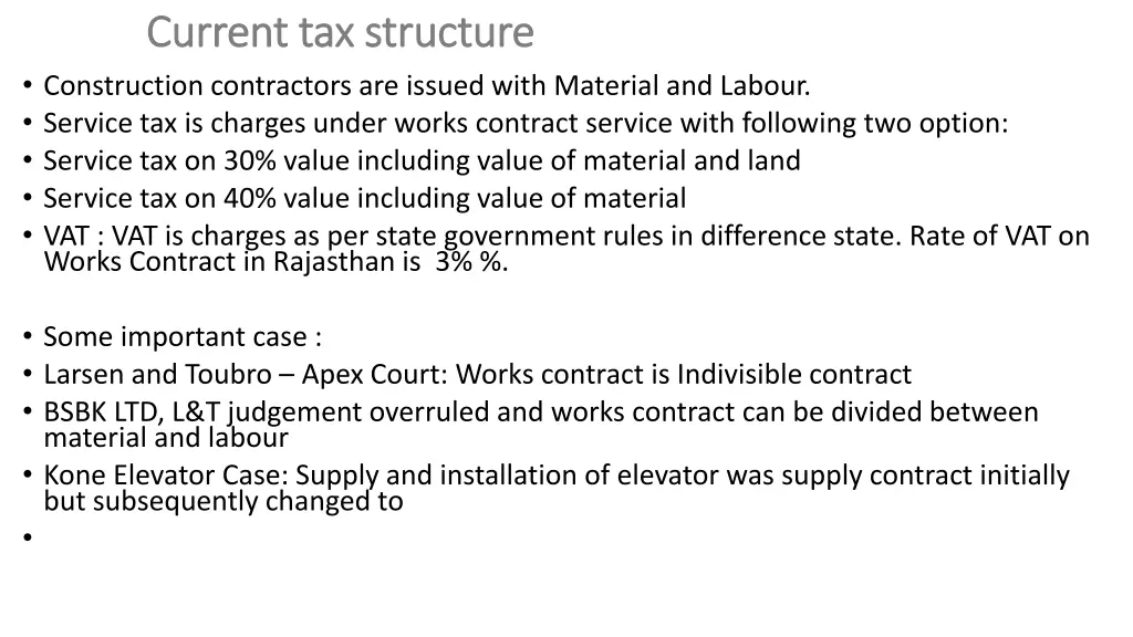 current tax structure current tax structure