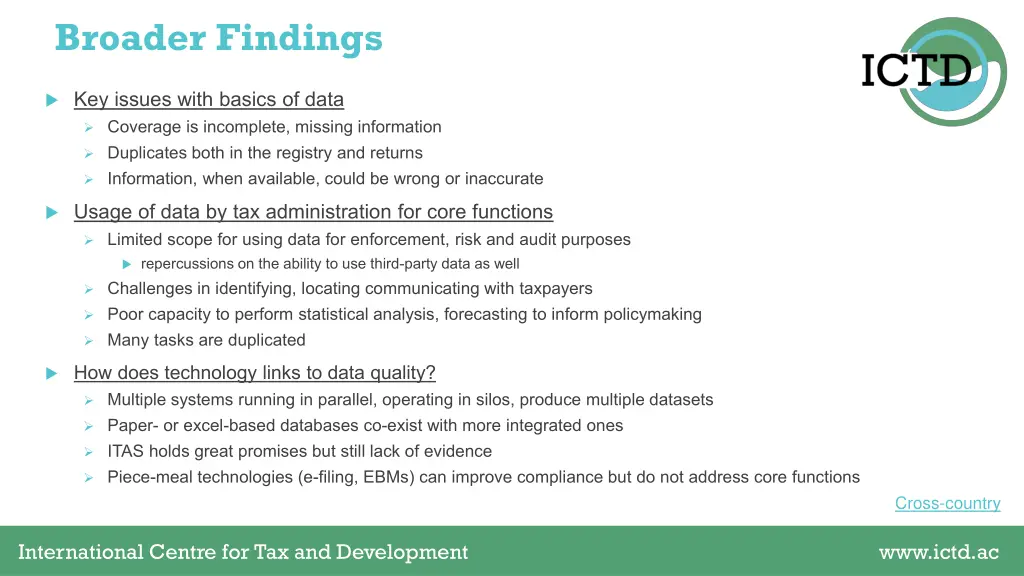 broader findings