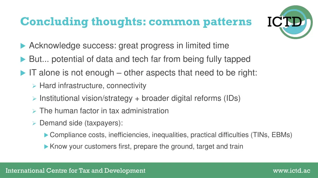 concluding thoughts common patterns