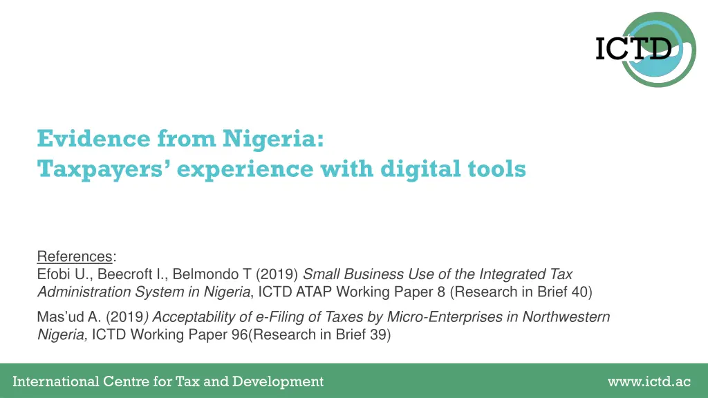 evidence from nigeria taxpayers experience with