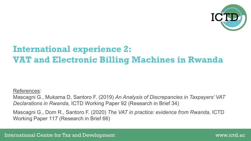 international experience 2 vat and electronic