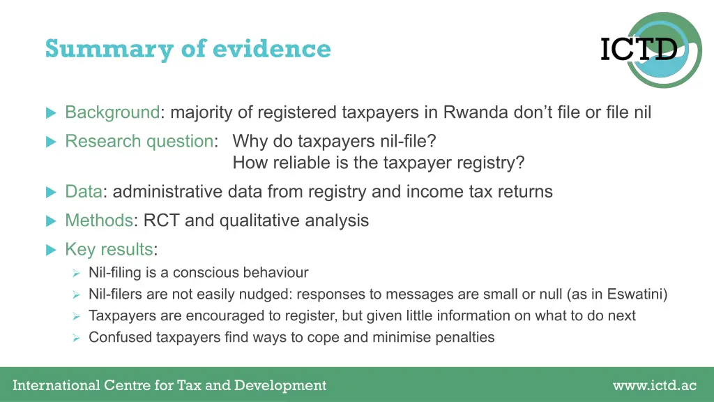 summary of evidence
