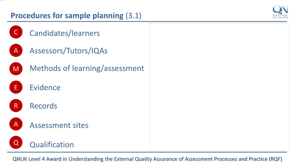 procedures for sample planning 3 1