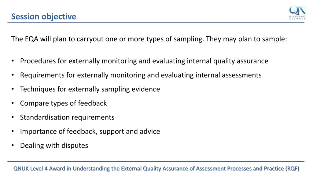 session objective