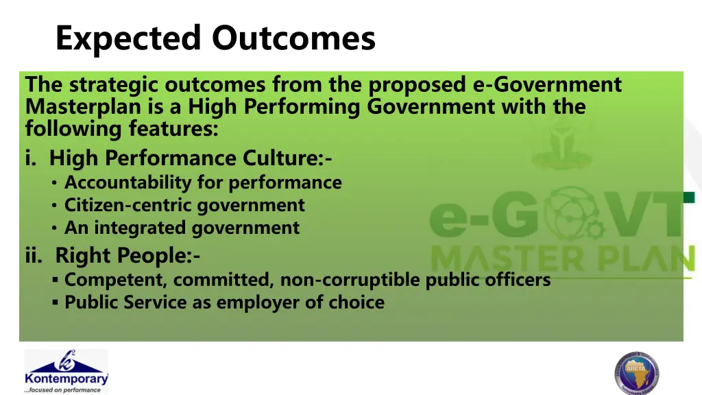 expected outcomes