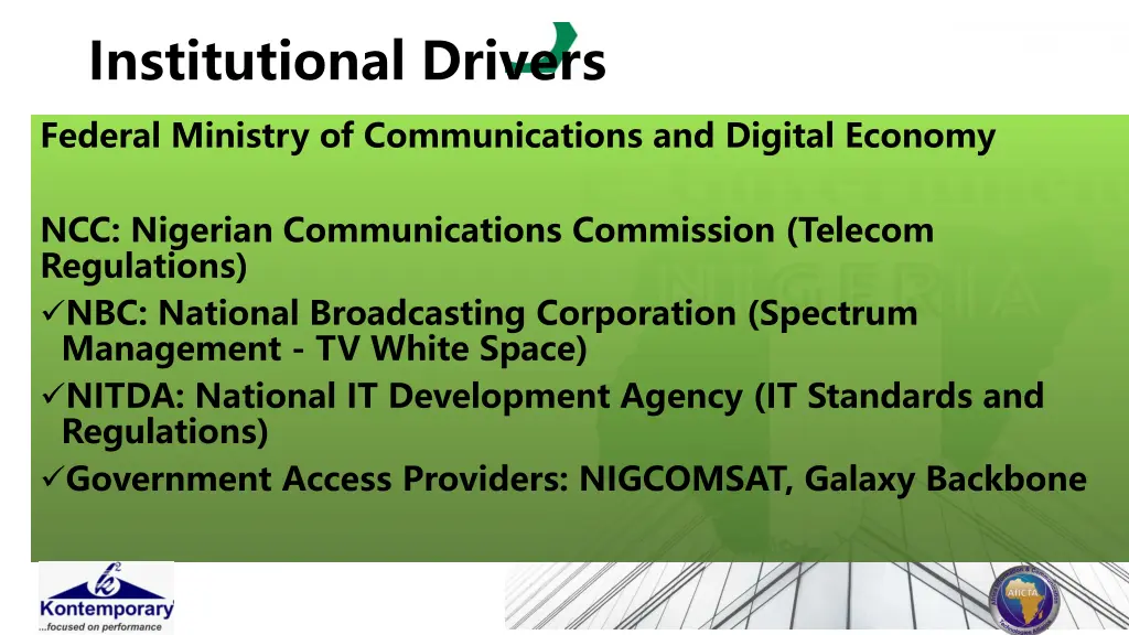 institutional drivers