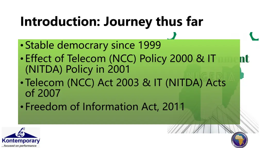 introduction journey thus far