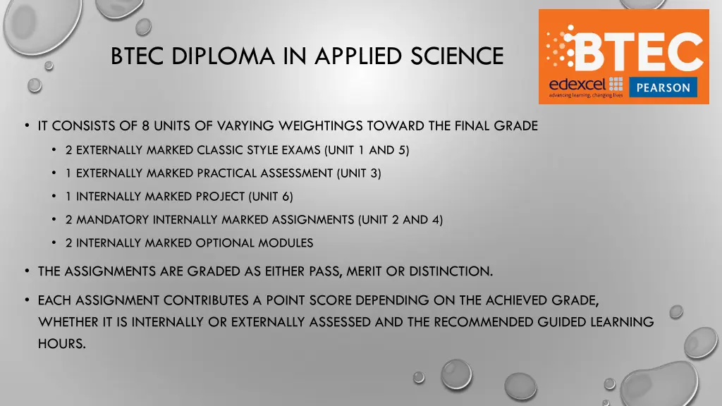btec diploma in applied science