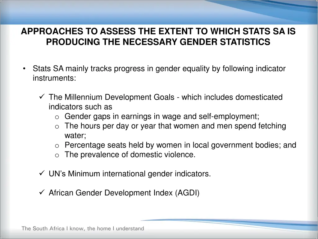 approaches to assess the extent to which stats