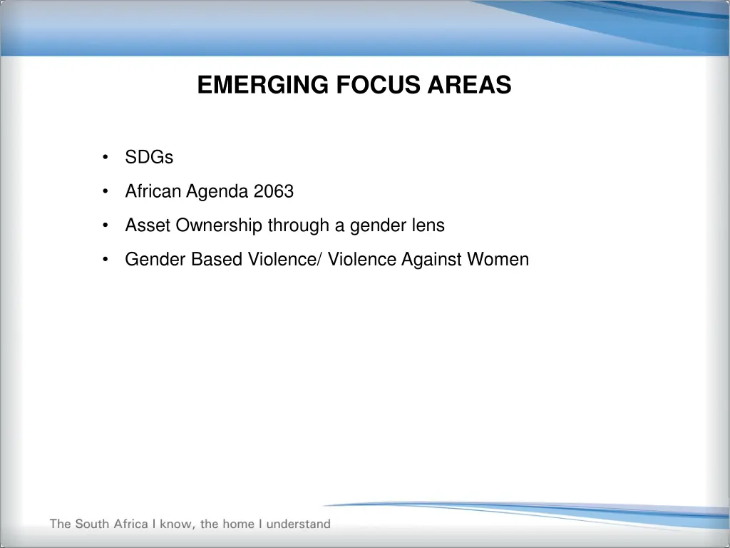 emerging focus areas