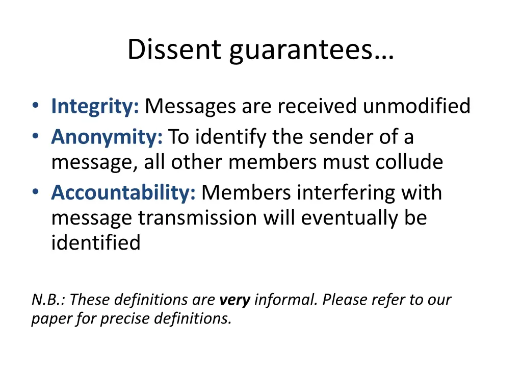 dissent guarantees