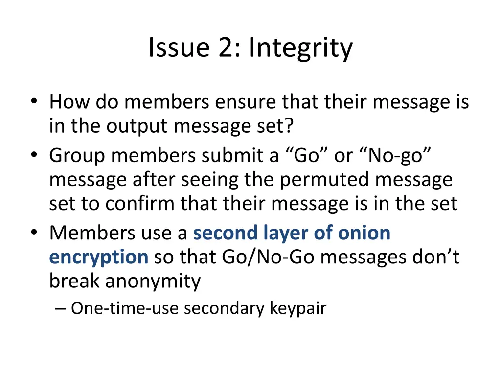 issue 2 integrity