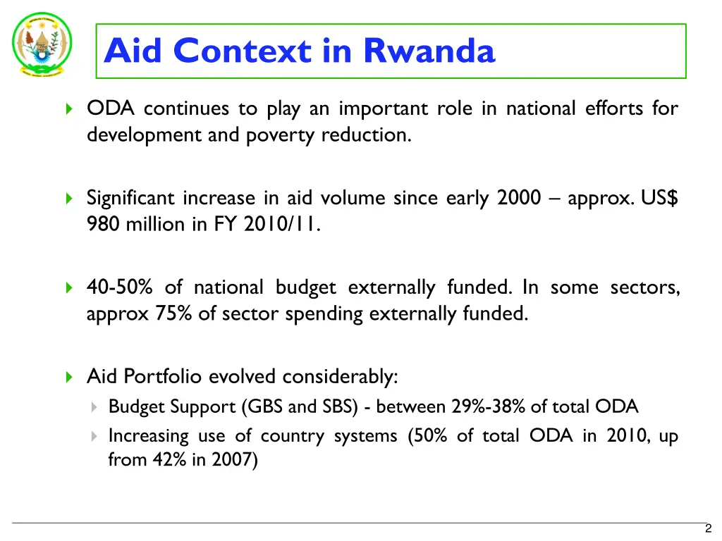 aid context in rwanda