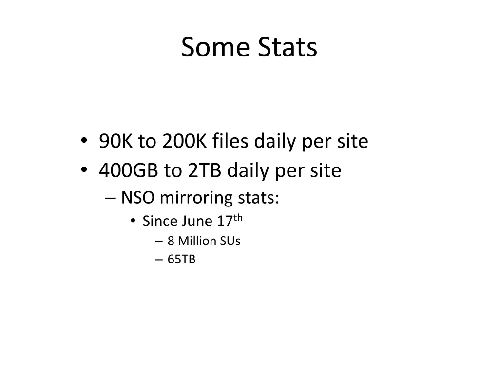 some stats