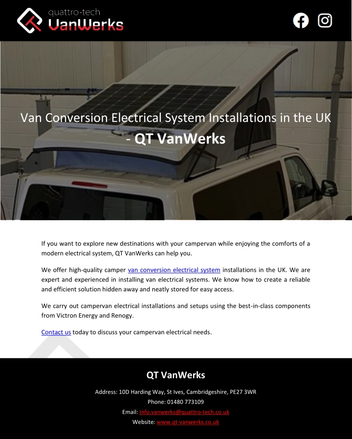 van conversion electrical system installations