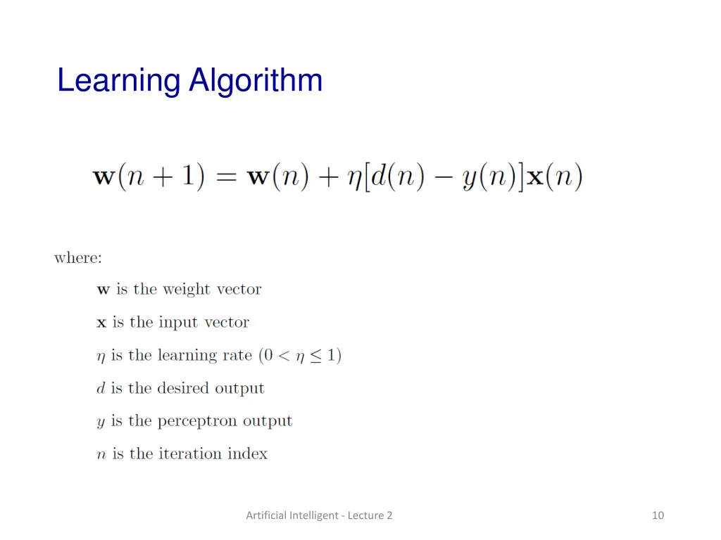 learning algorithm