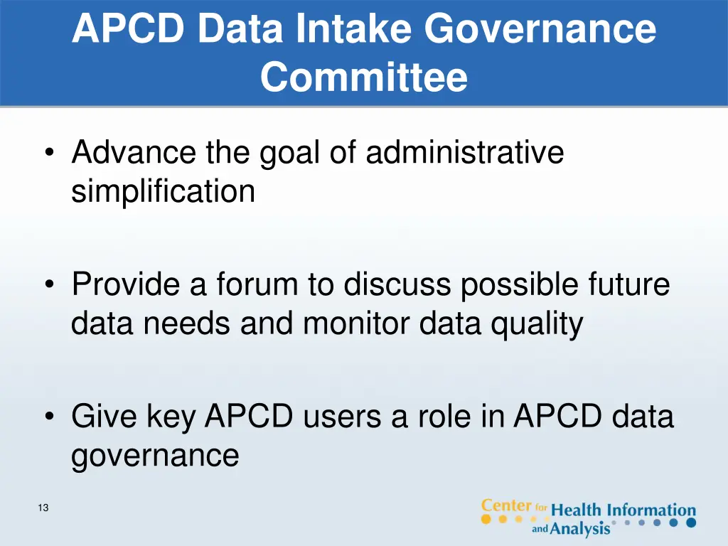 apcd data intake governance committee