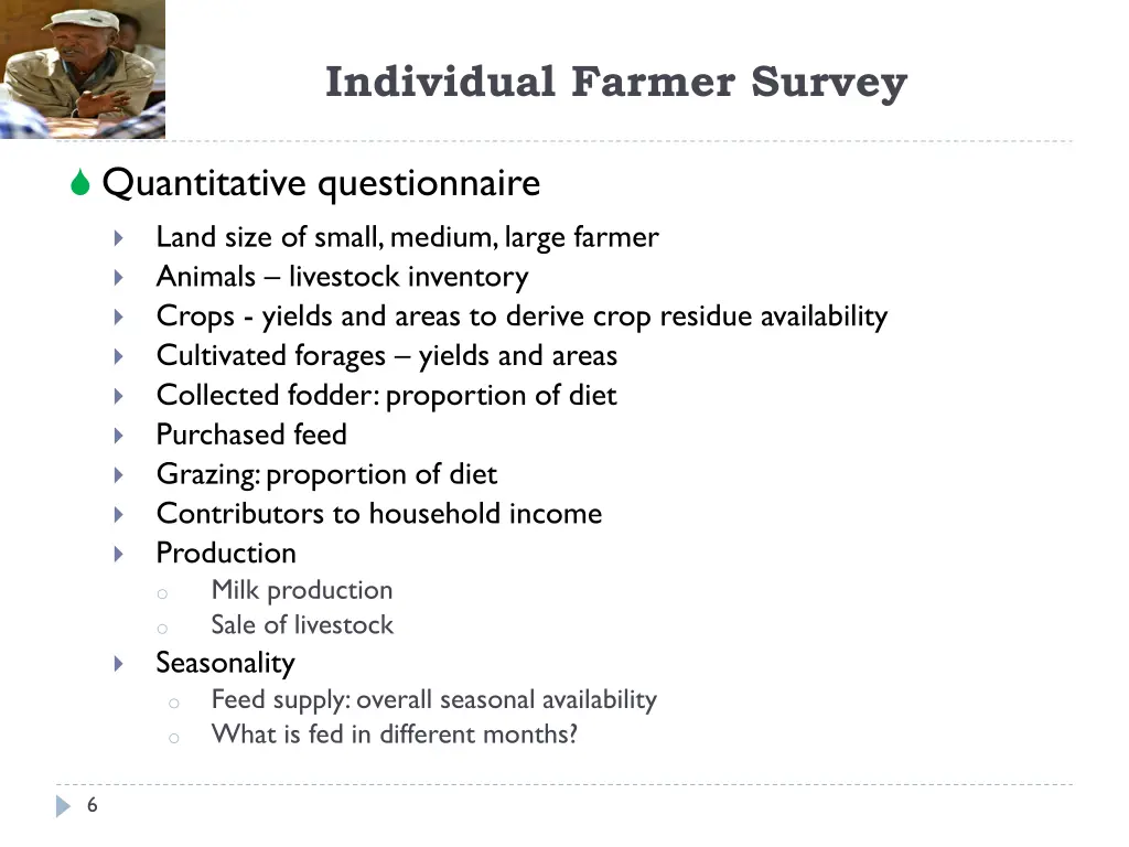 individual farmer survey