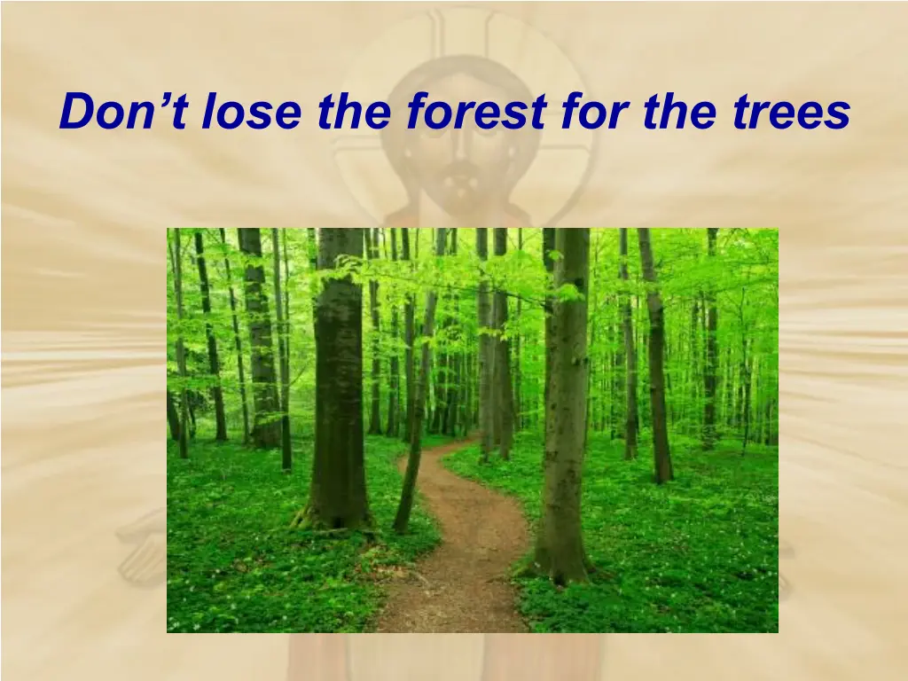 don t lose the forest for the trees