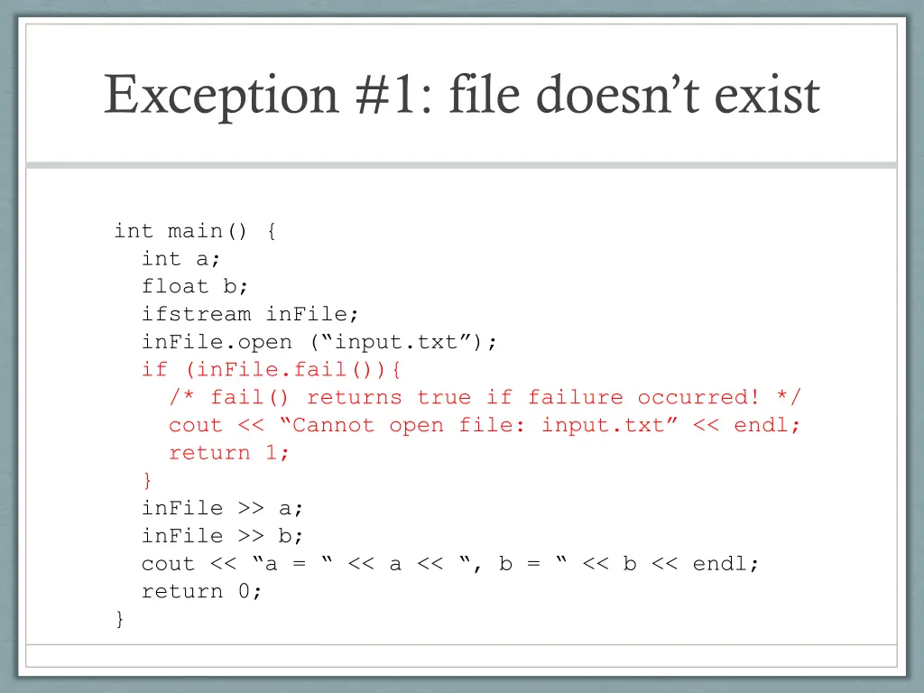 exception 1 file doesn t exist