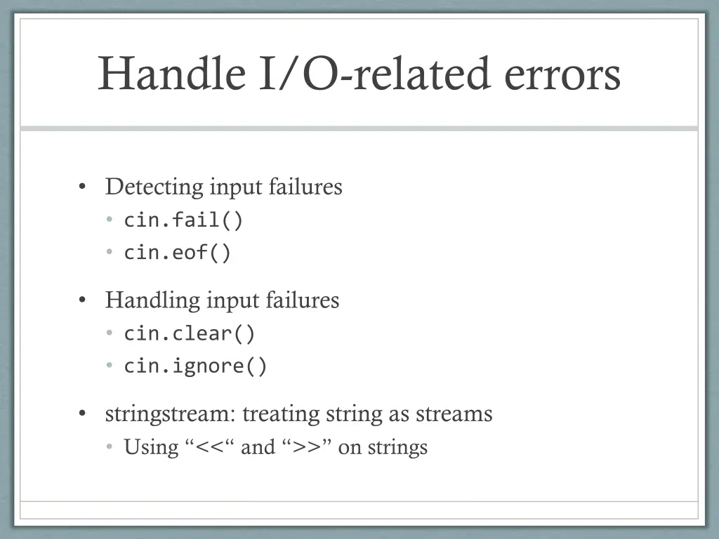 handle i o related errors