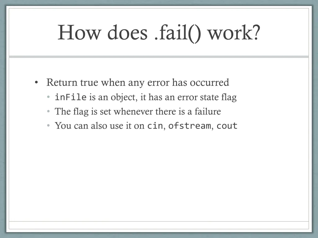 how does fail work