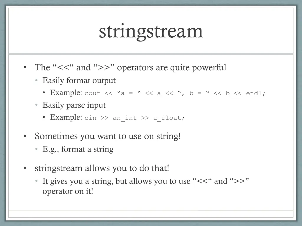 stringstream