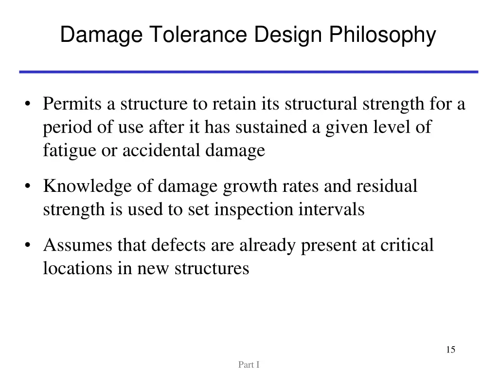 damage tolerance design philosophy 1