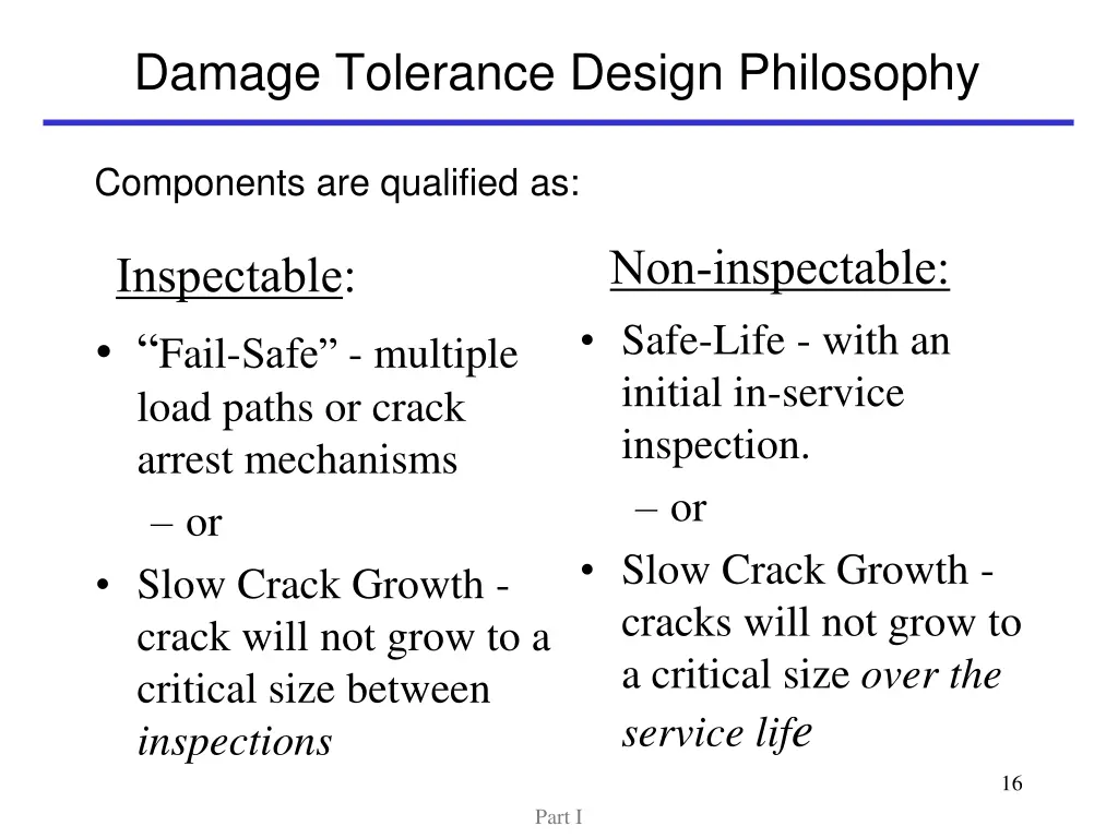 damage tolerance design philosophy 2