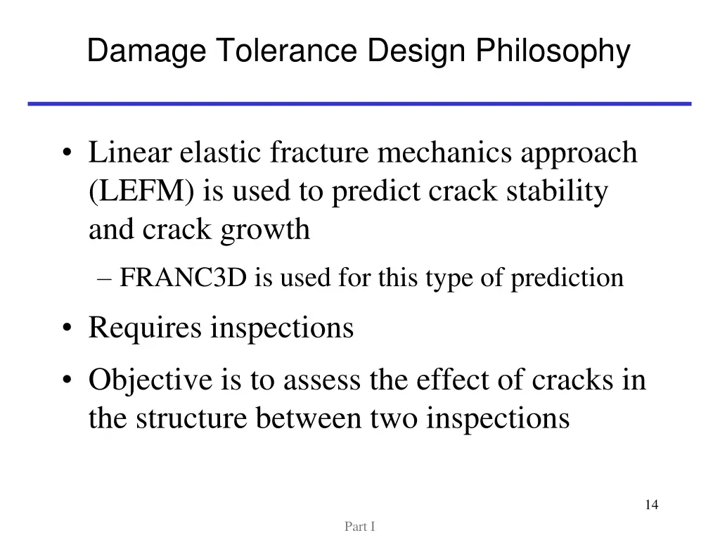 damage tolerance design philosophy