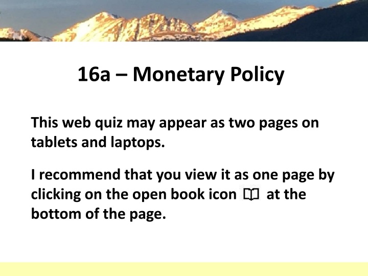 16a monetary policy