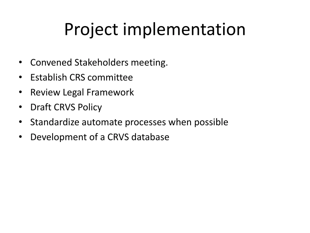 project implementation
