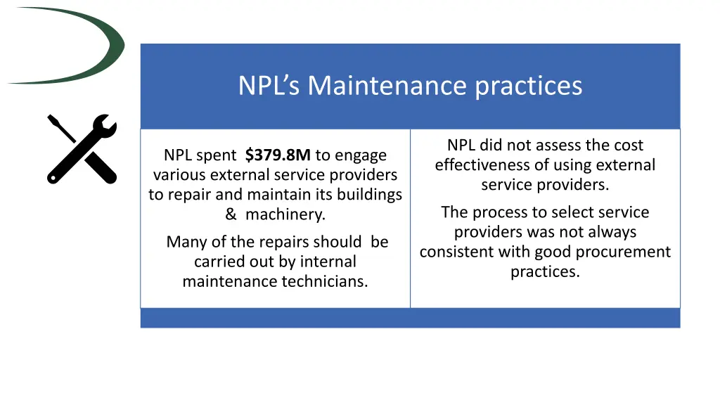 npl s maintenance practices