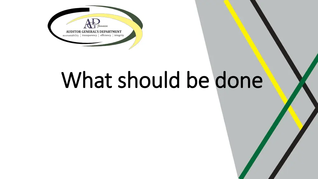 what should be done what should be done