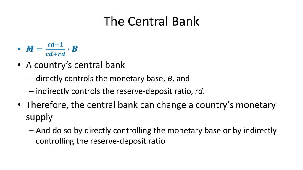 the central bank 1