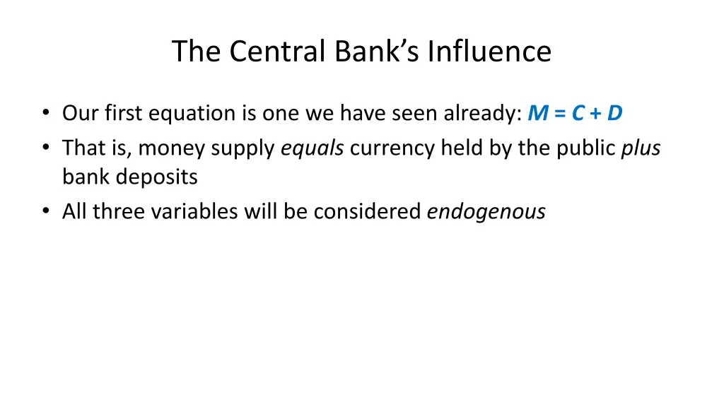 the central bank s influence 1